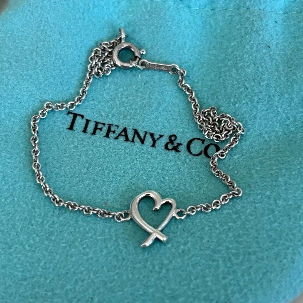 Tiffany & Co. Paloma Picasso Loving Heart Bracelet 925 Sterling Silver 7”